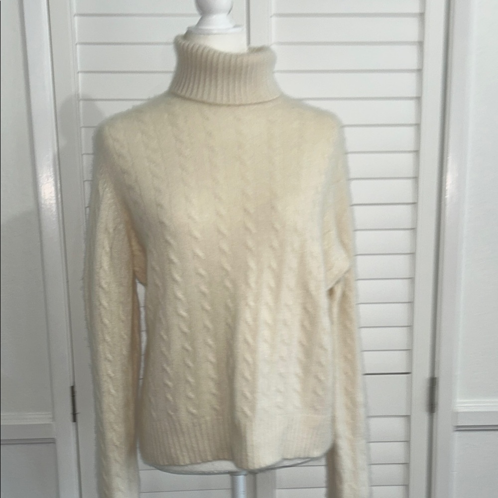 Charter Club 2 ply cashmere Turtleneck Cable Knit Sweater